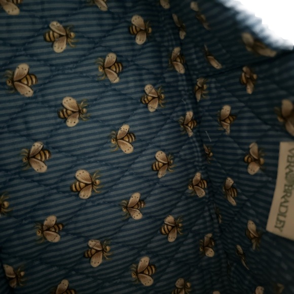 Y2K Vera Bradley Blue Bee Yellow Roses Flowers Barrel Satchel Bag Purse - Picture 6 of 12